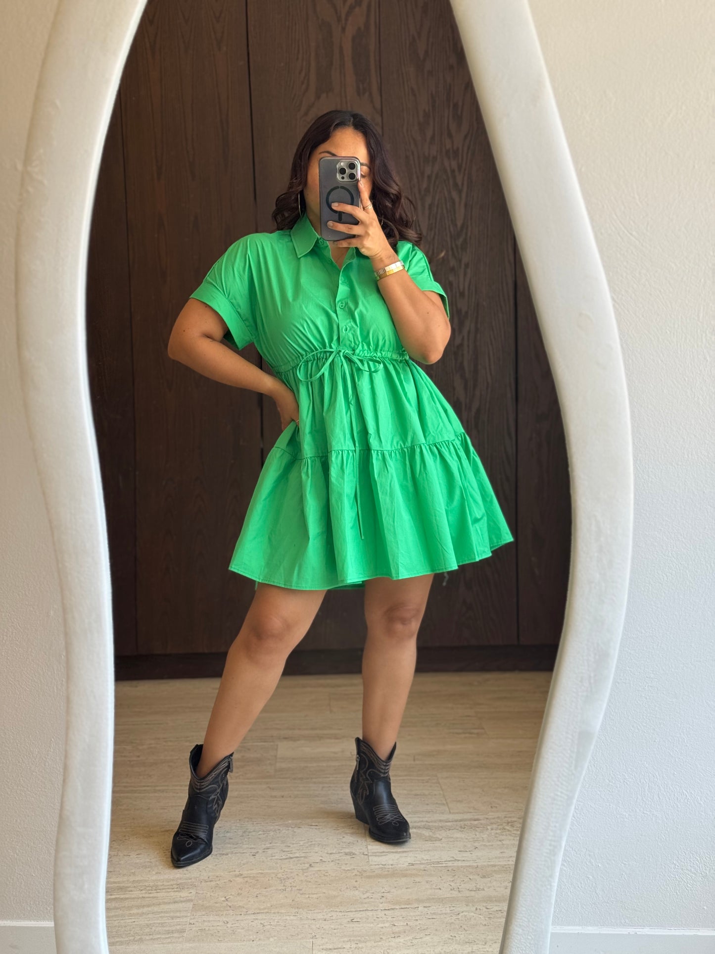 VESTIDO GLOBO MANGA CORTA