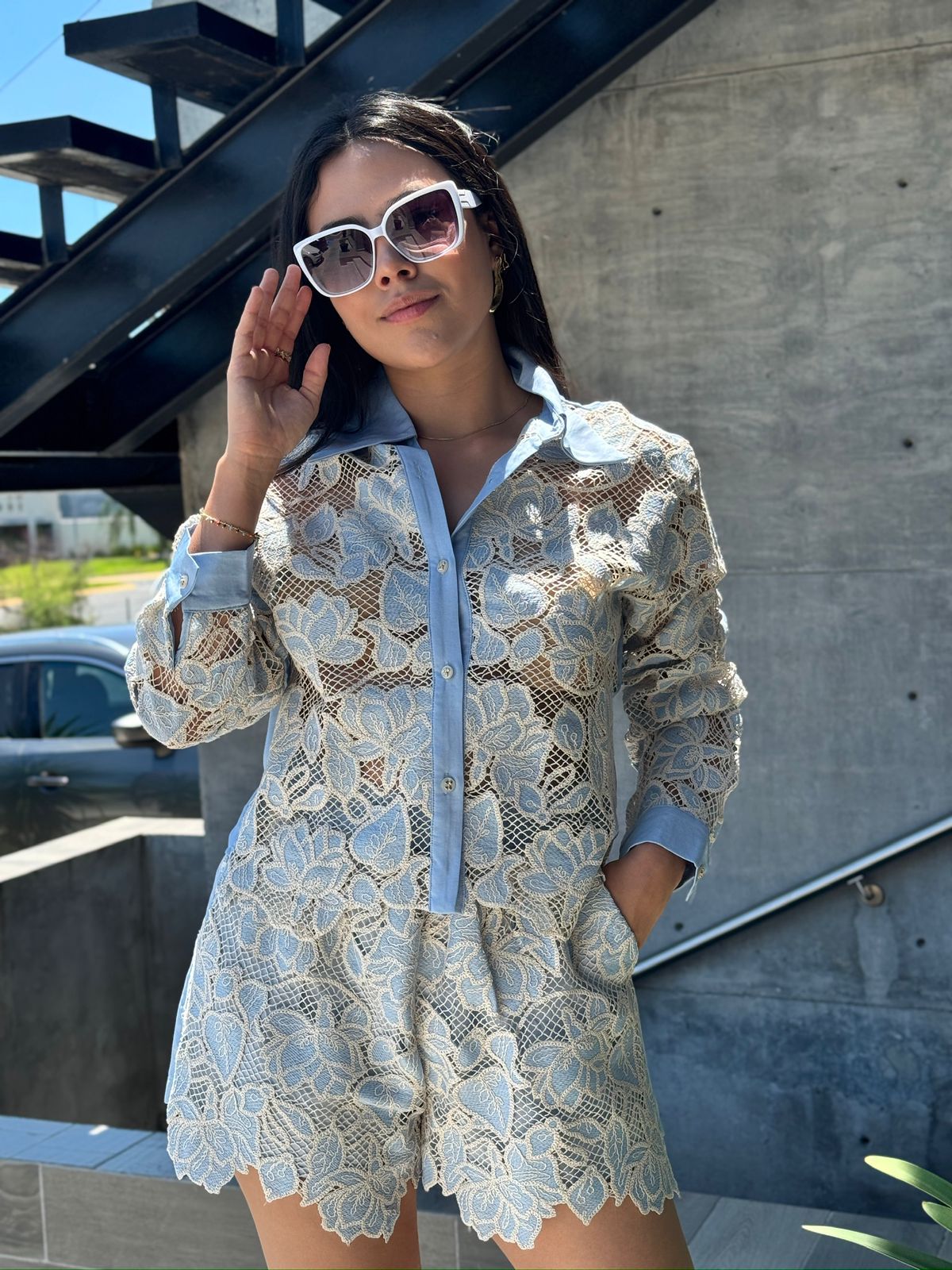SET SHORT BLUSA CON BORDADOS