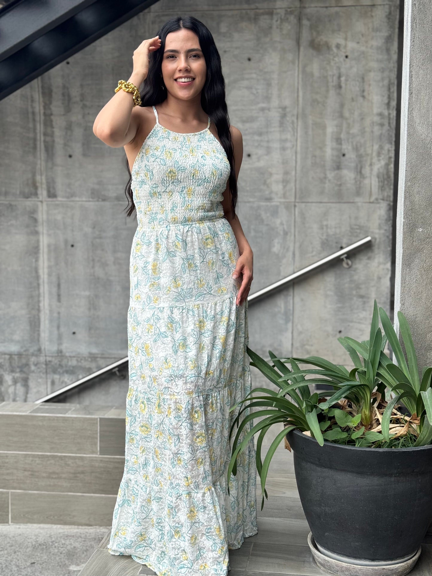 VESTIDO FLORAL ENCAJE