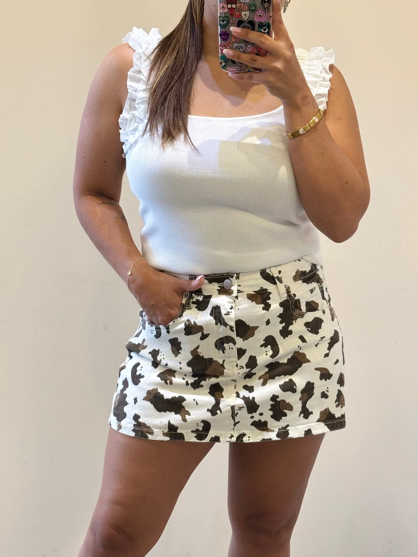 FALDA SHORT VACA