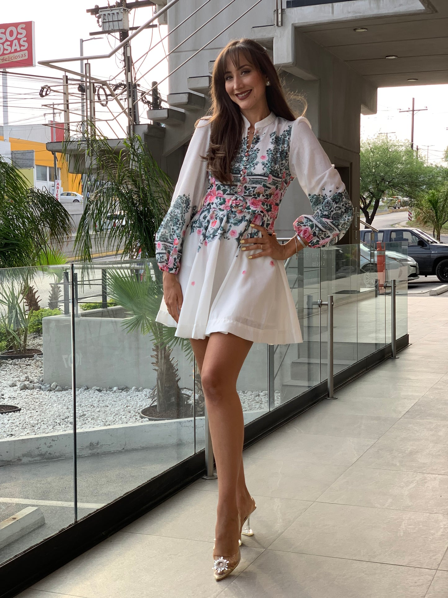 VESTIDO FLORES VERDES