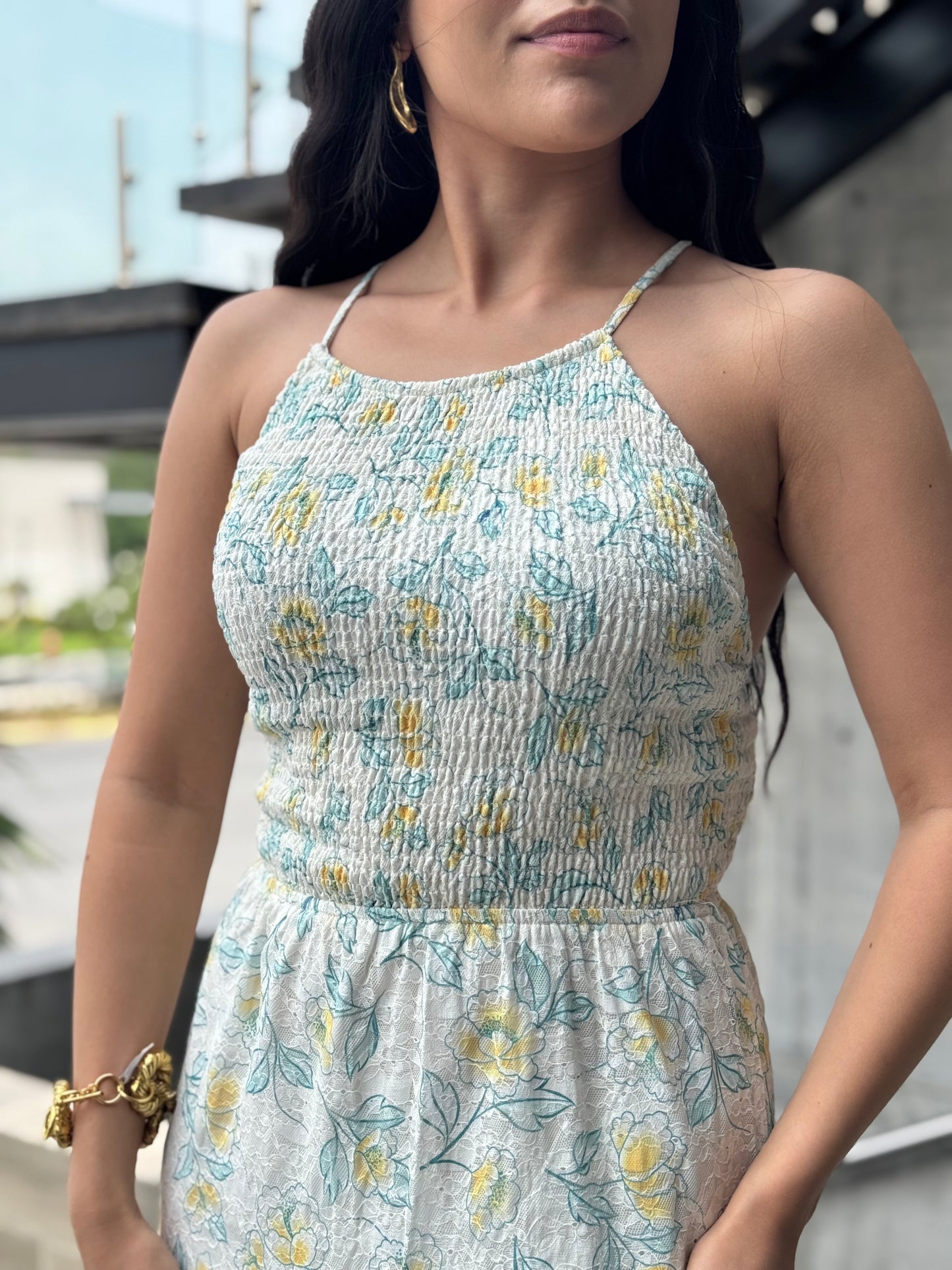 VESTIDO FLORAL ENCAJE