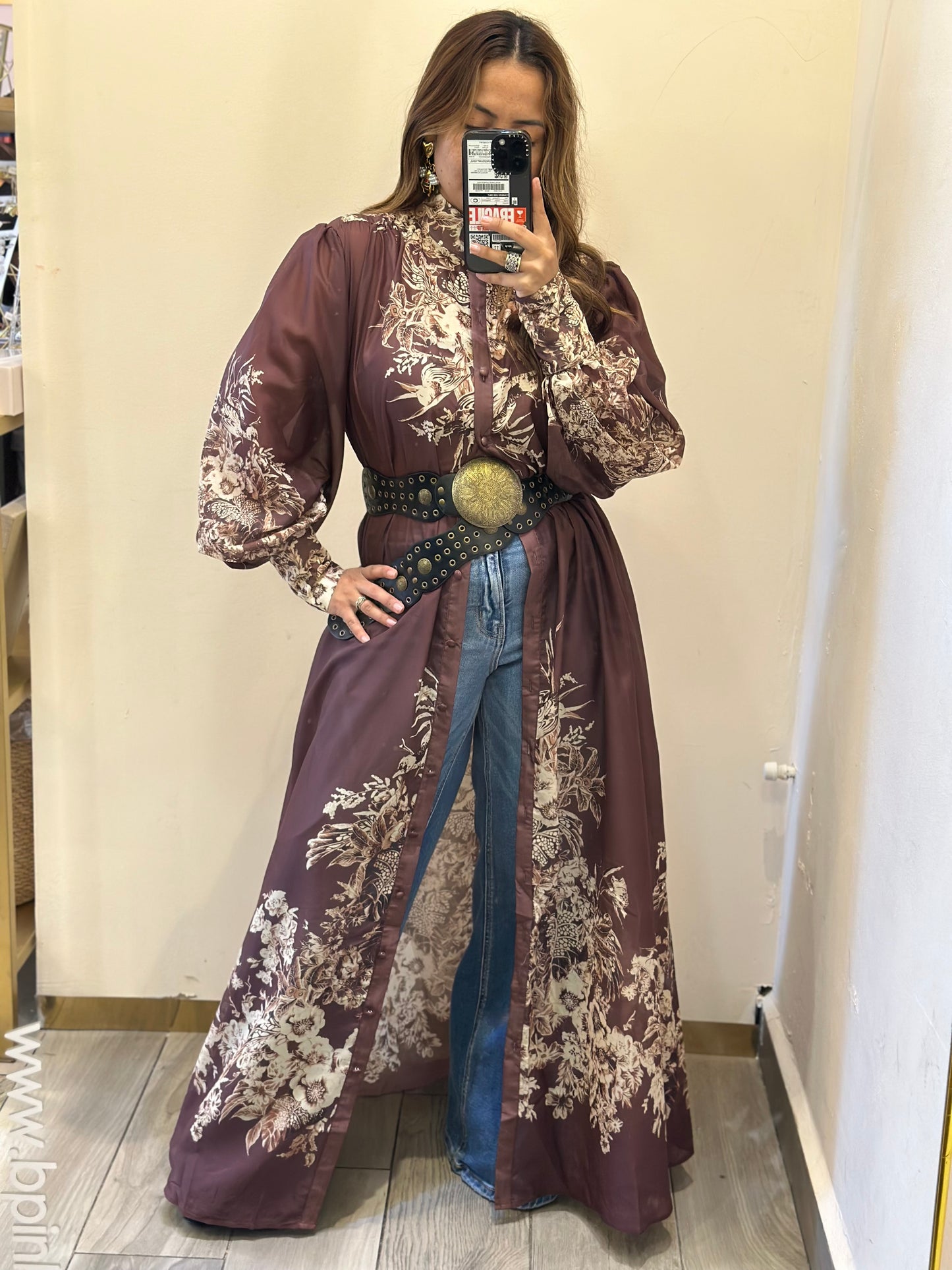 VESTIDO CON CINTO VAQUERO