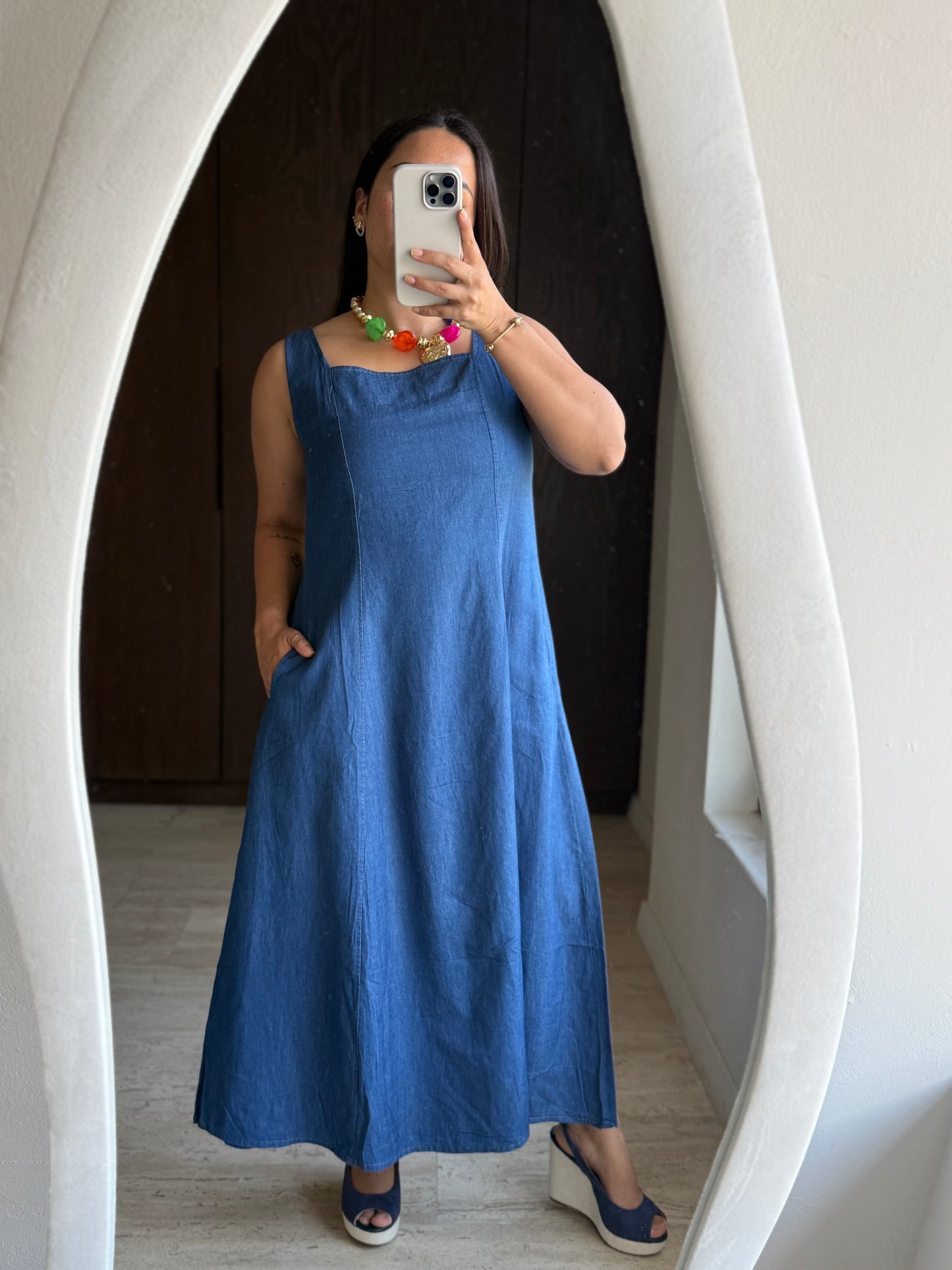 VESTIDO LARGO MEZCLILLA