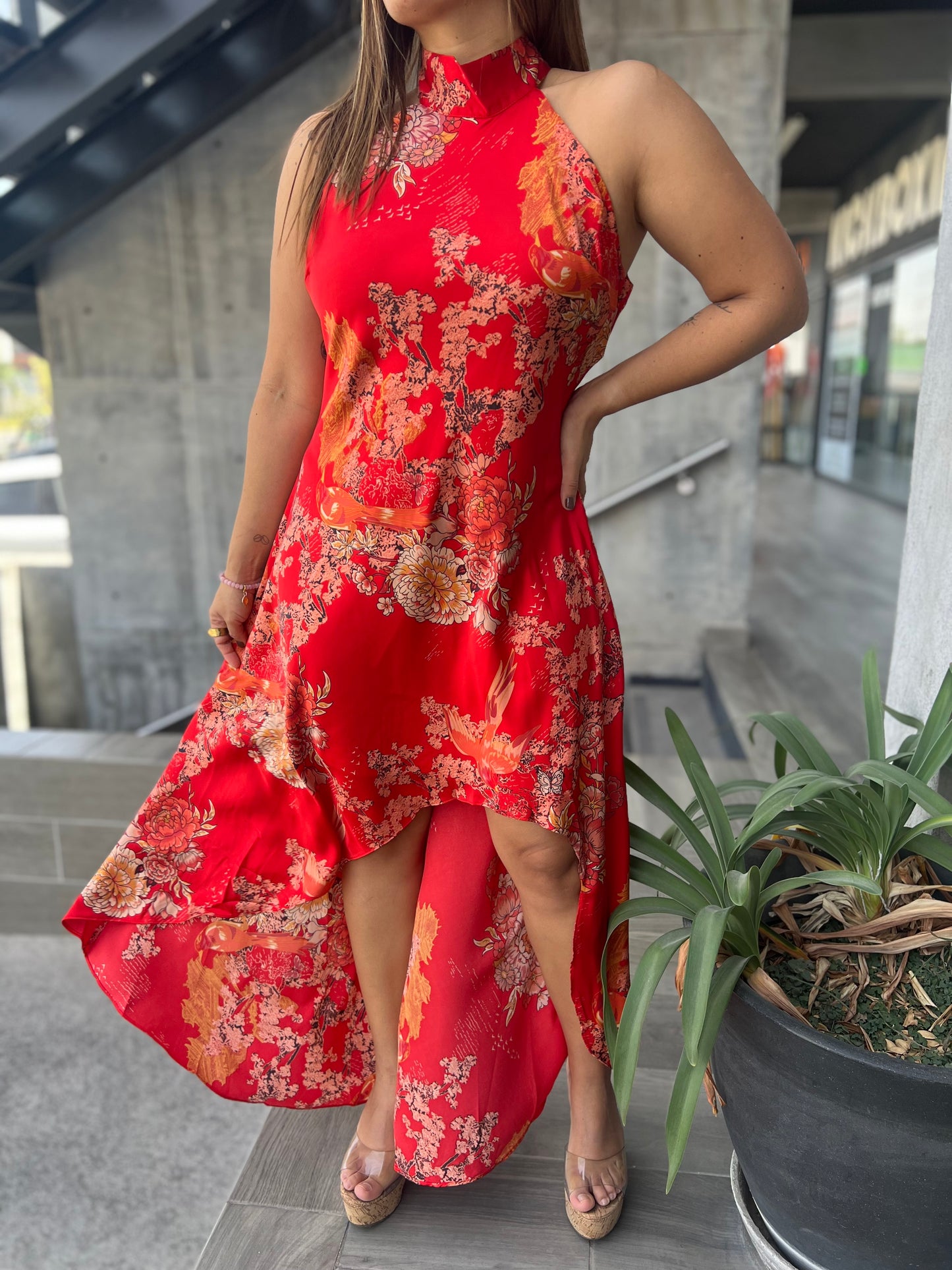 VESTIDO HALTER FLORES