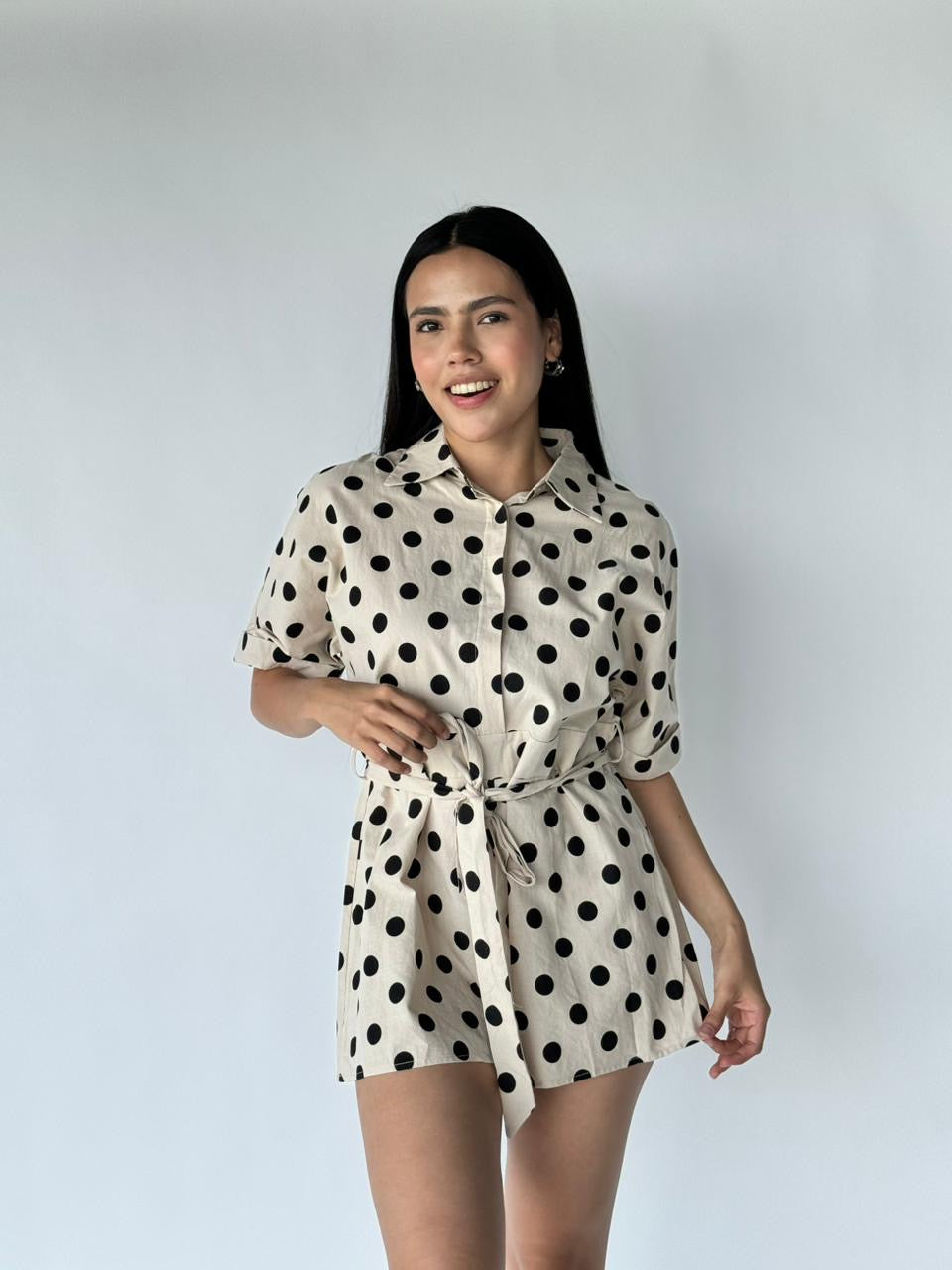 Moda Vestidos De Bolitas Negras Vestido De Bolas Blanco Y Negro