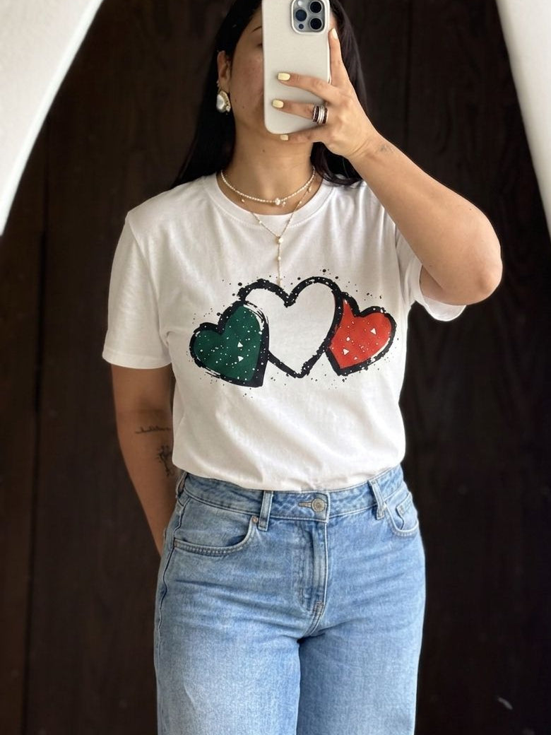 PLAYERA CORAZONES MEXICO