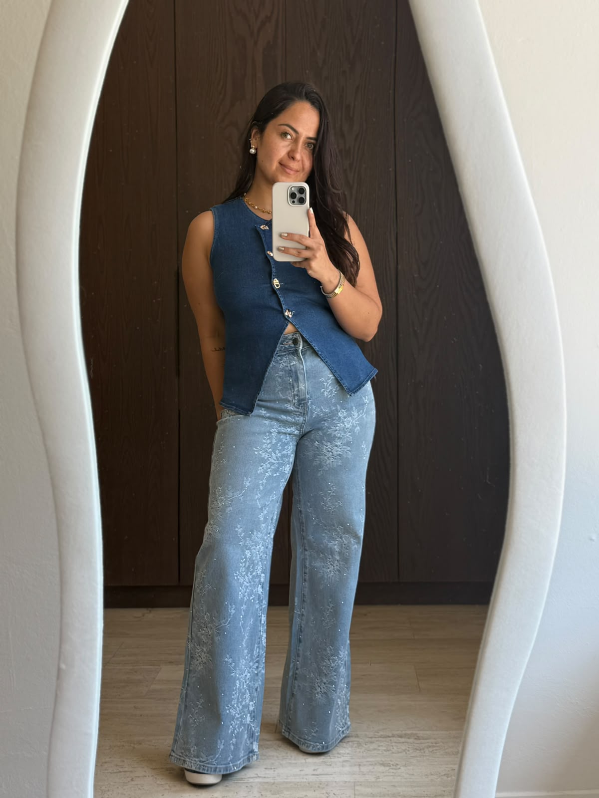 JEANS BRILLOS FLORES