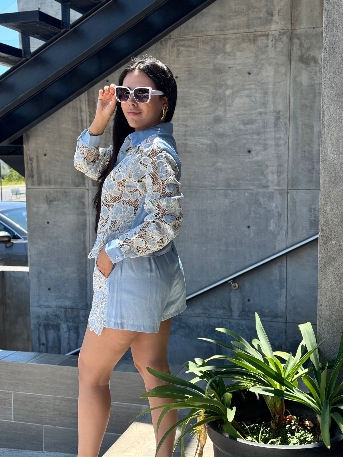 SET SHORT BLUSA CON BORDADOS