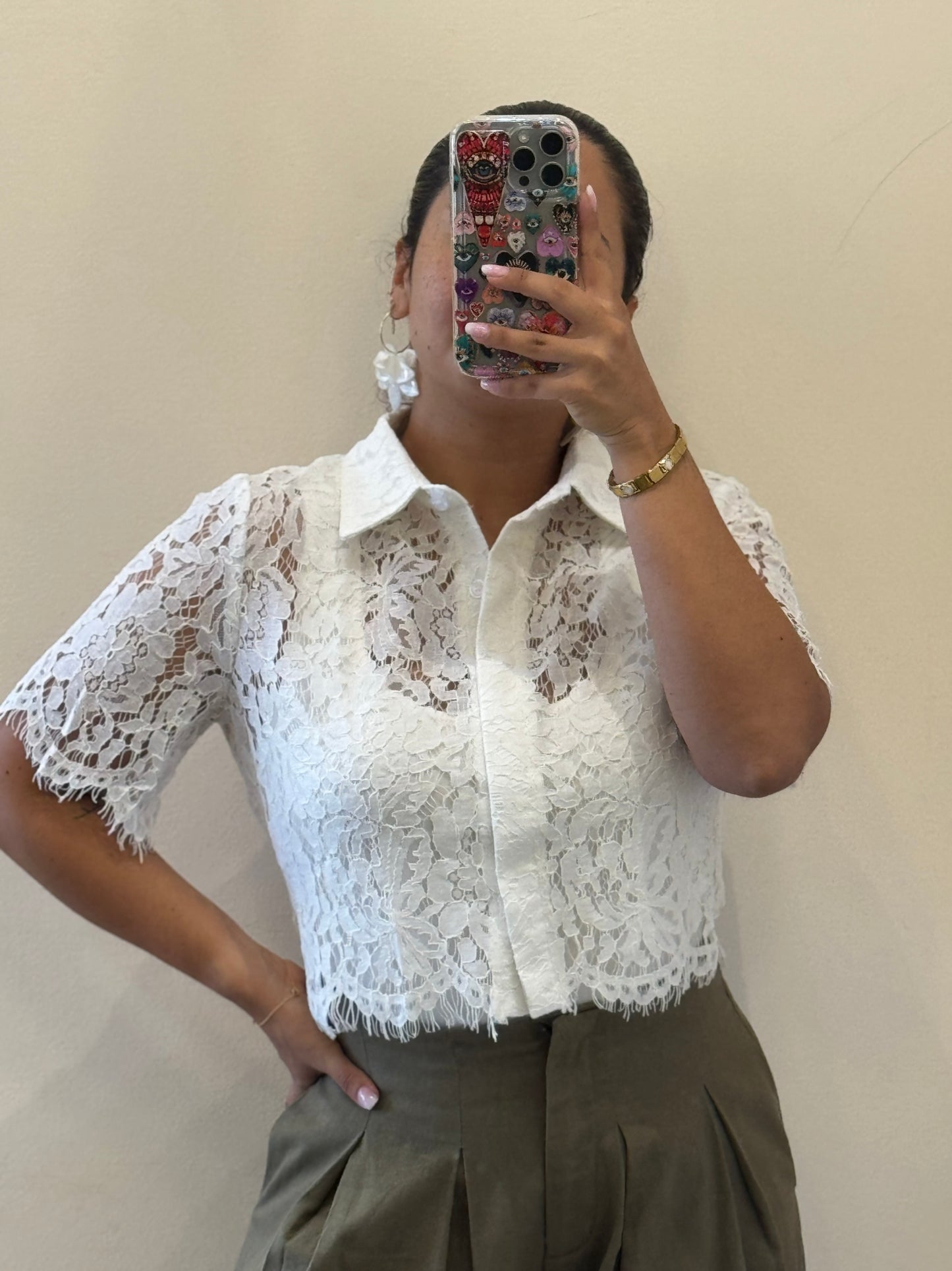 BLUSA ENCAJE BOTONES