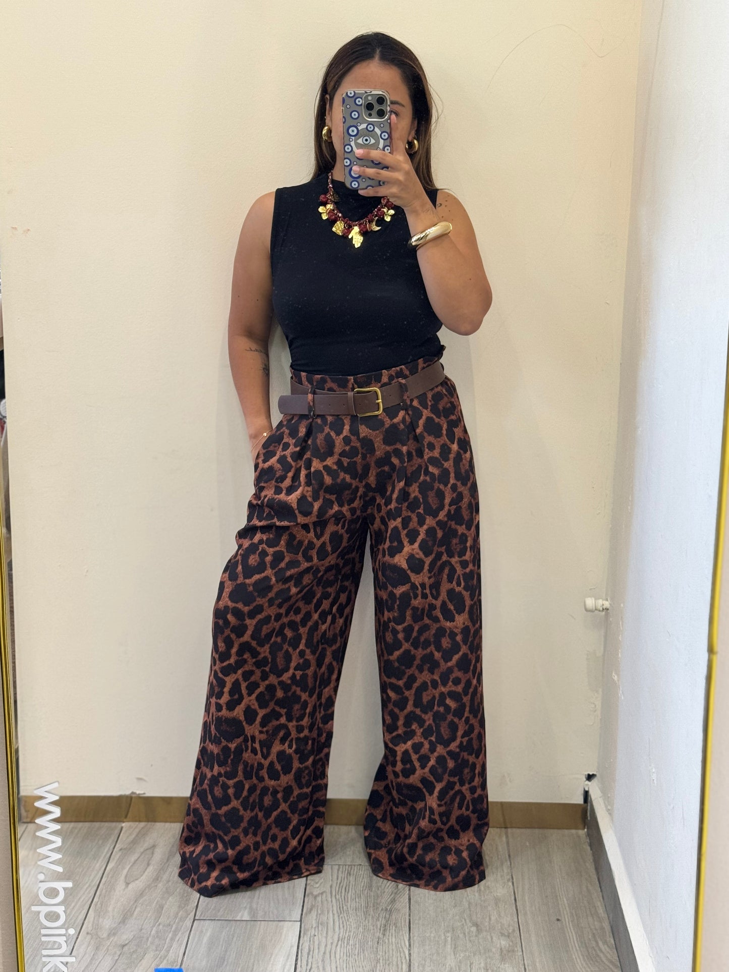 PANTALÓN ANIMAL PRINT CON CINTURON