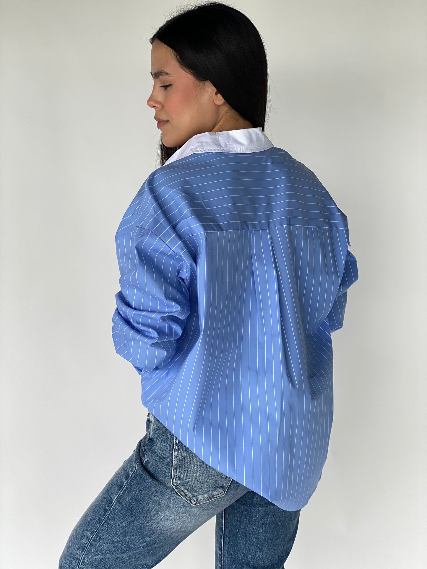 CAMISA RAYAS AZUL Y BLANCO