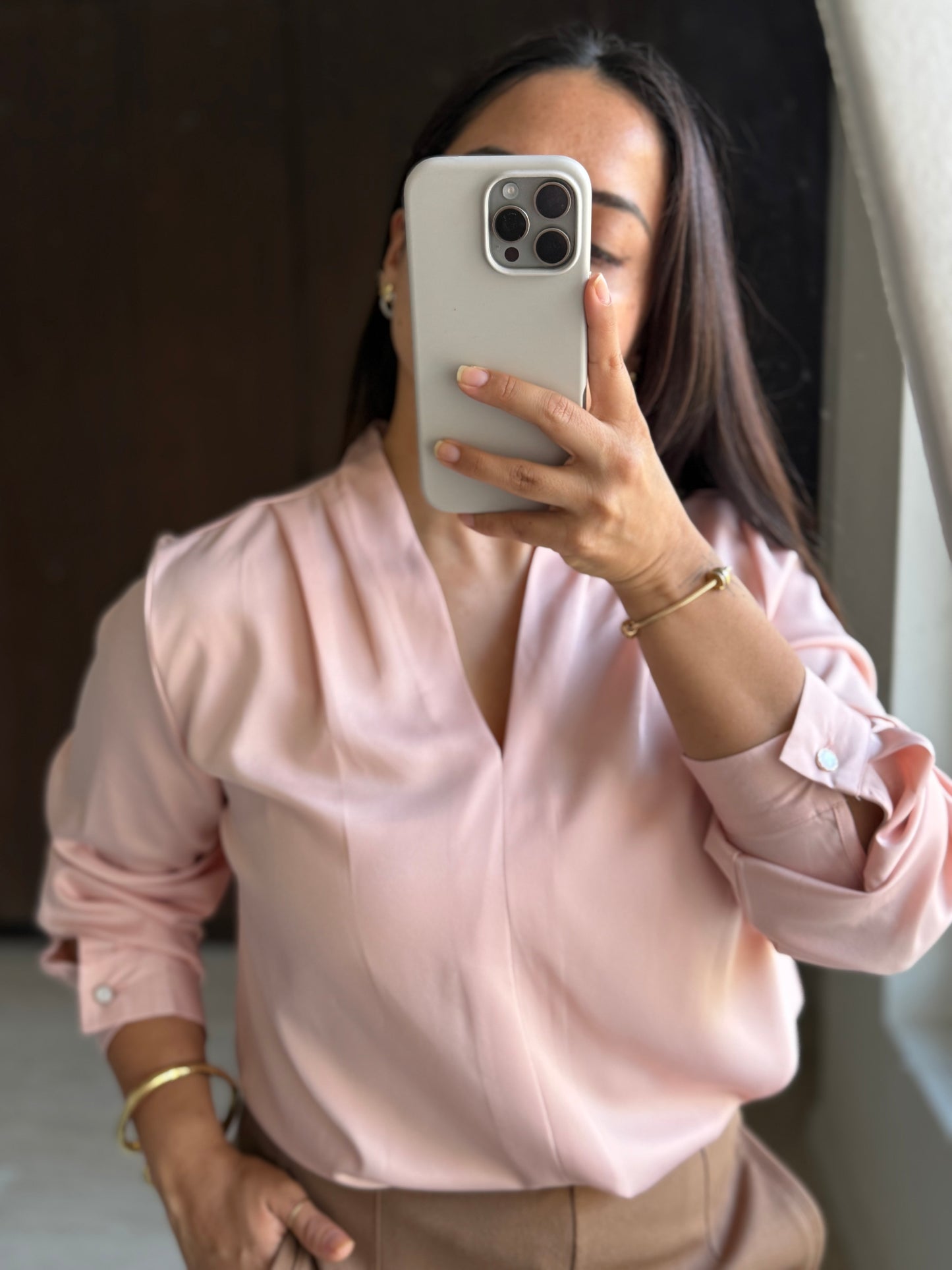 BLUSA MANGA LARGA SATIN