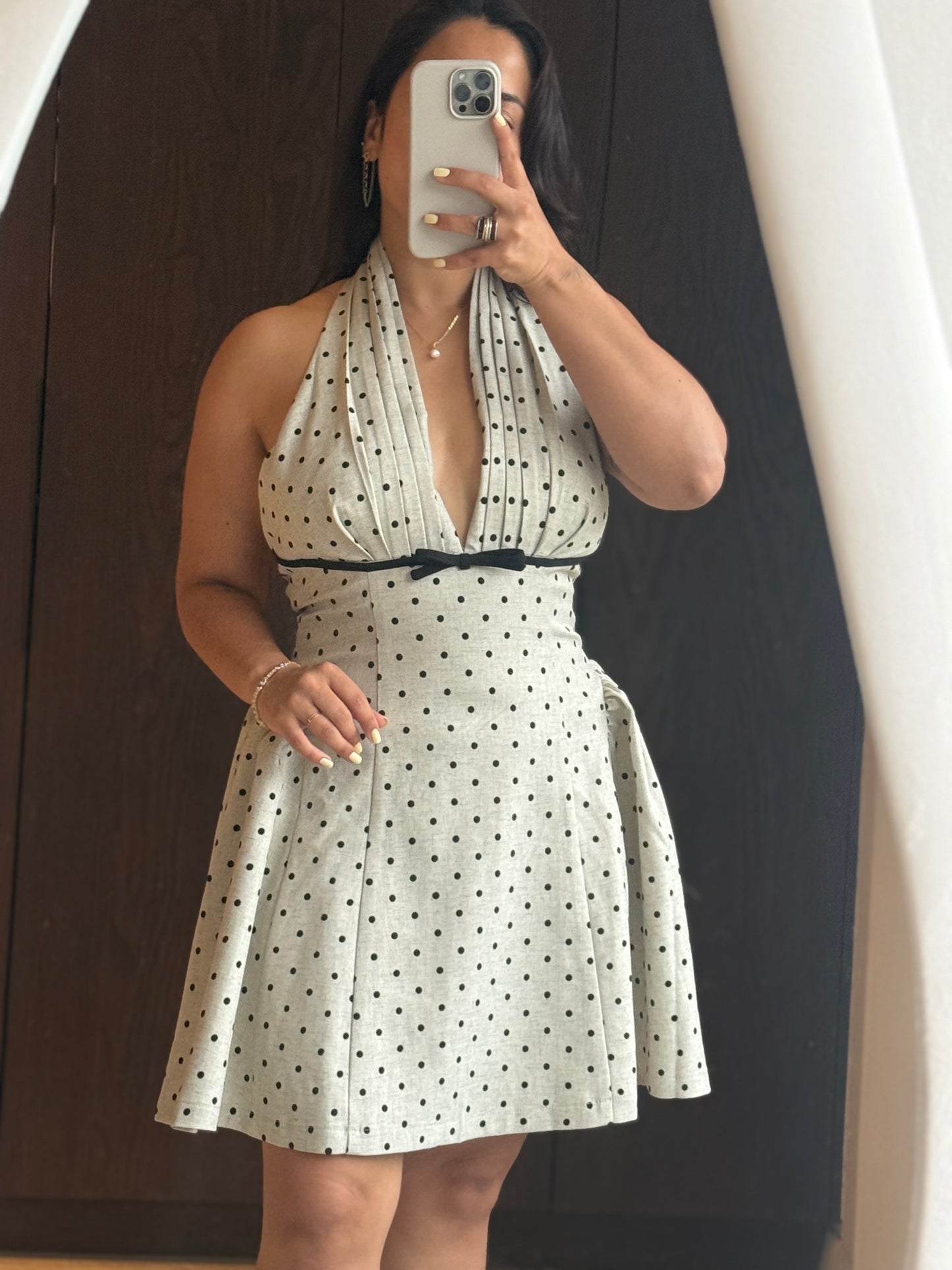 VESTIDO DRAPEADO BUSTO POLKA