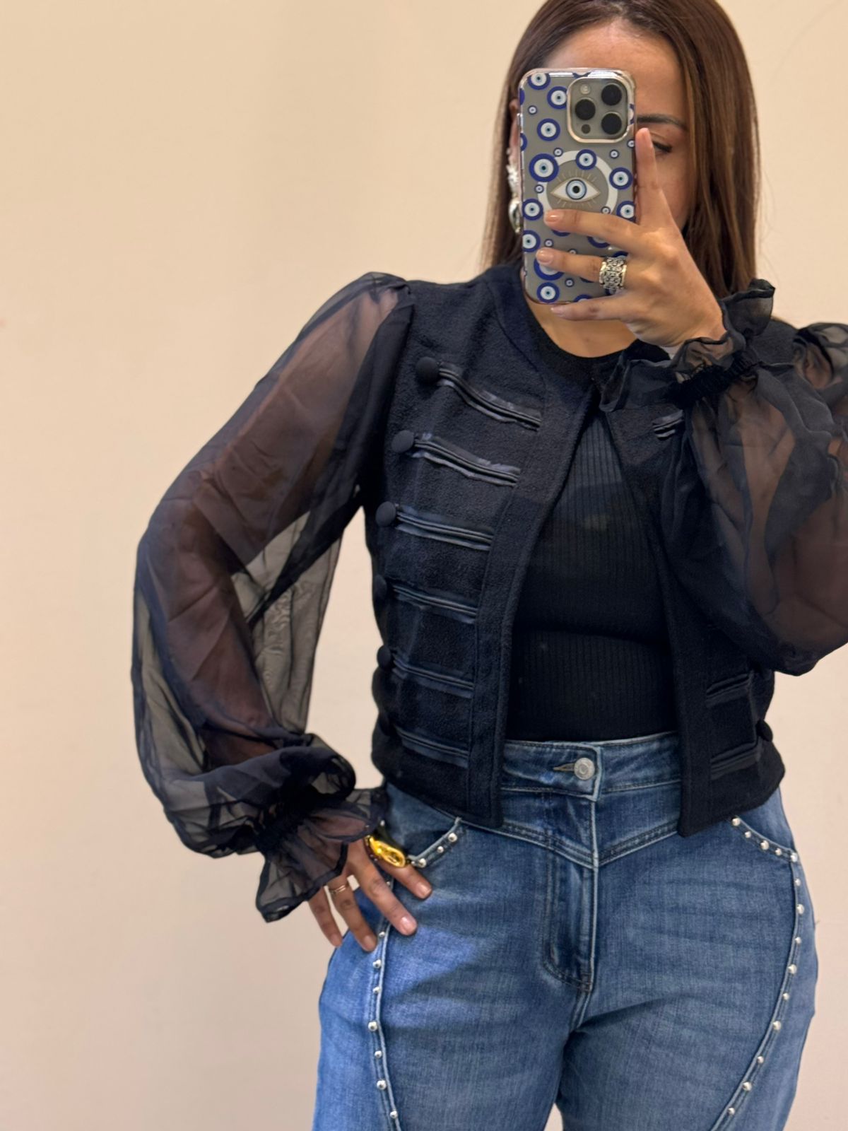 CHAMARRA MANGA TRANSPARENTE