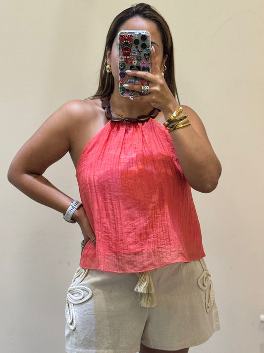 BLUSA CUELLO MADERA