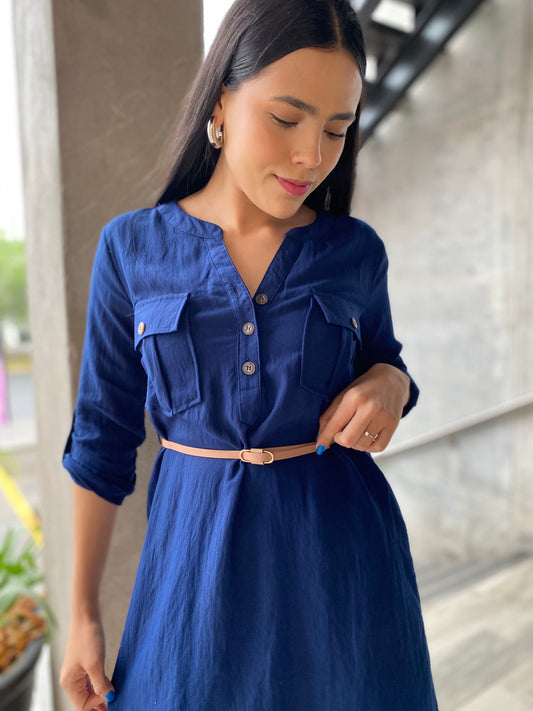 VESTIDO LIGERO CON CINTURÓN