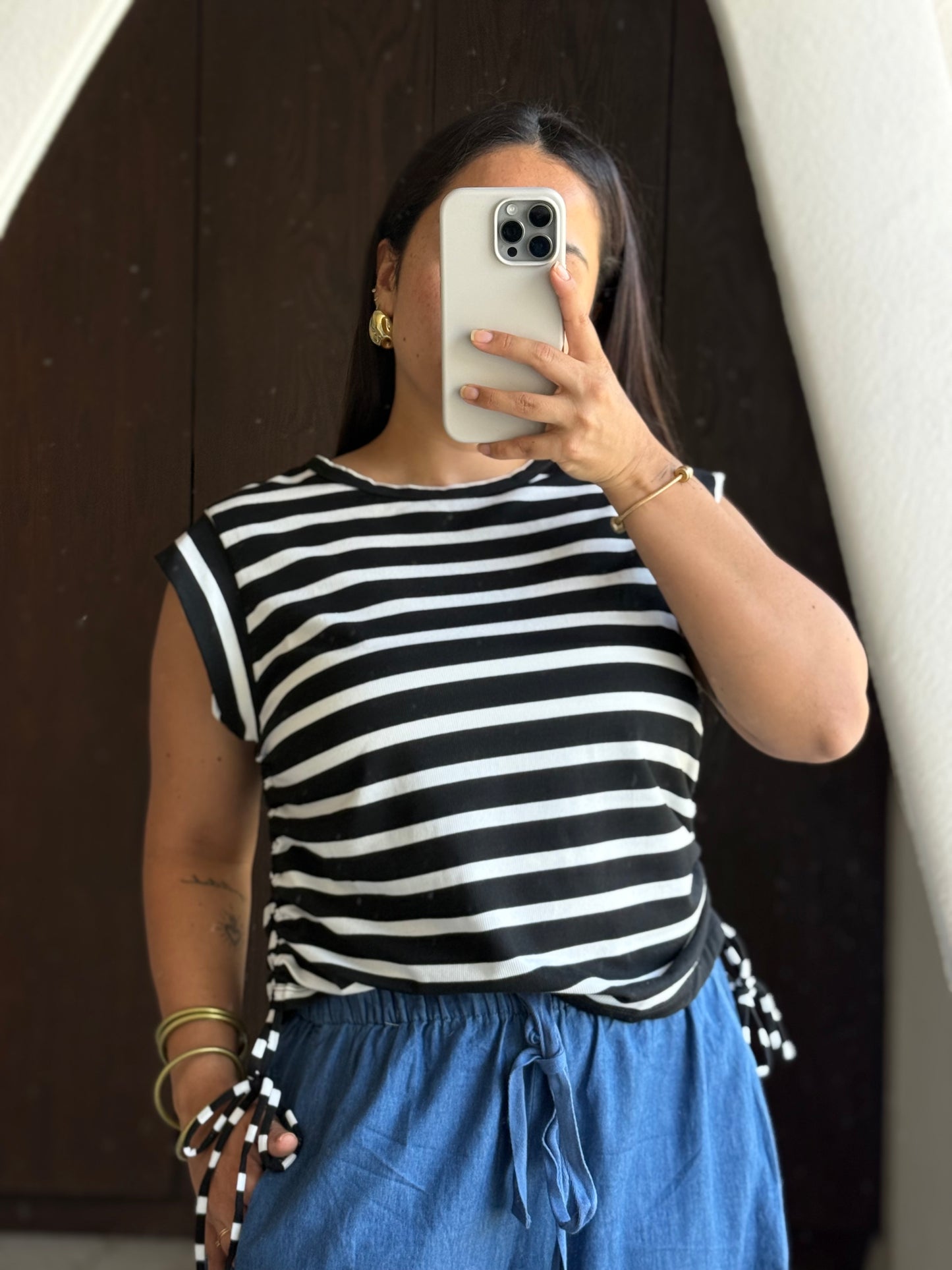 BLUSA RAYAS MANGA SISA TEJIDO