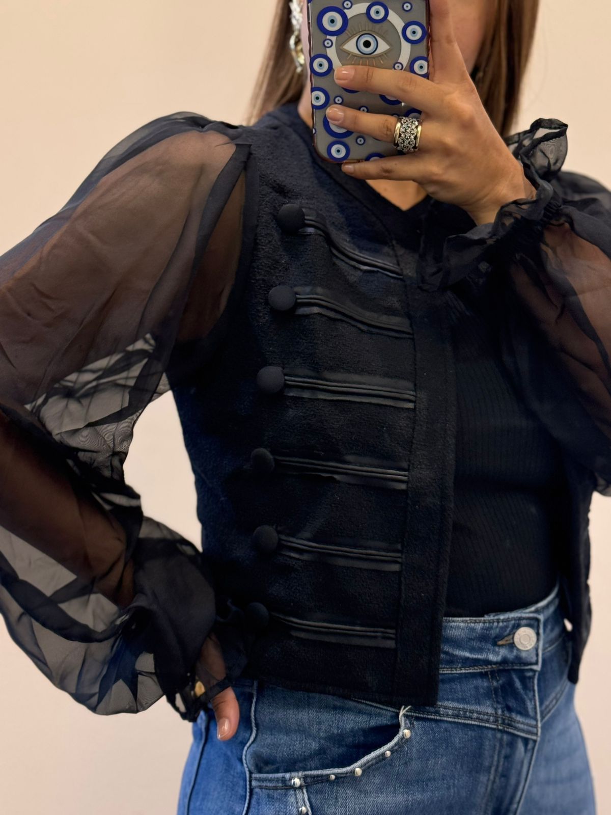 CHAMARRA MANGA TRANSPARENTE