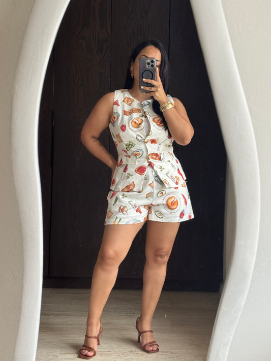 SHORT ESTAMPADO DESAYUNO