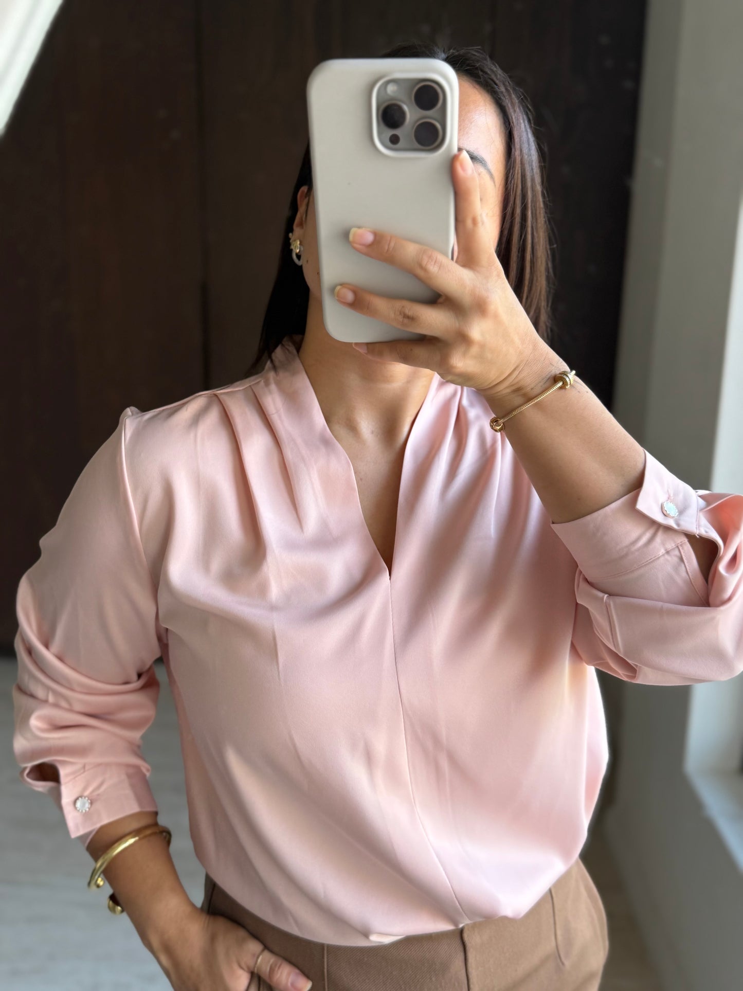 BLUSA MANGA LARGA SATIN