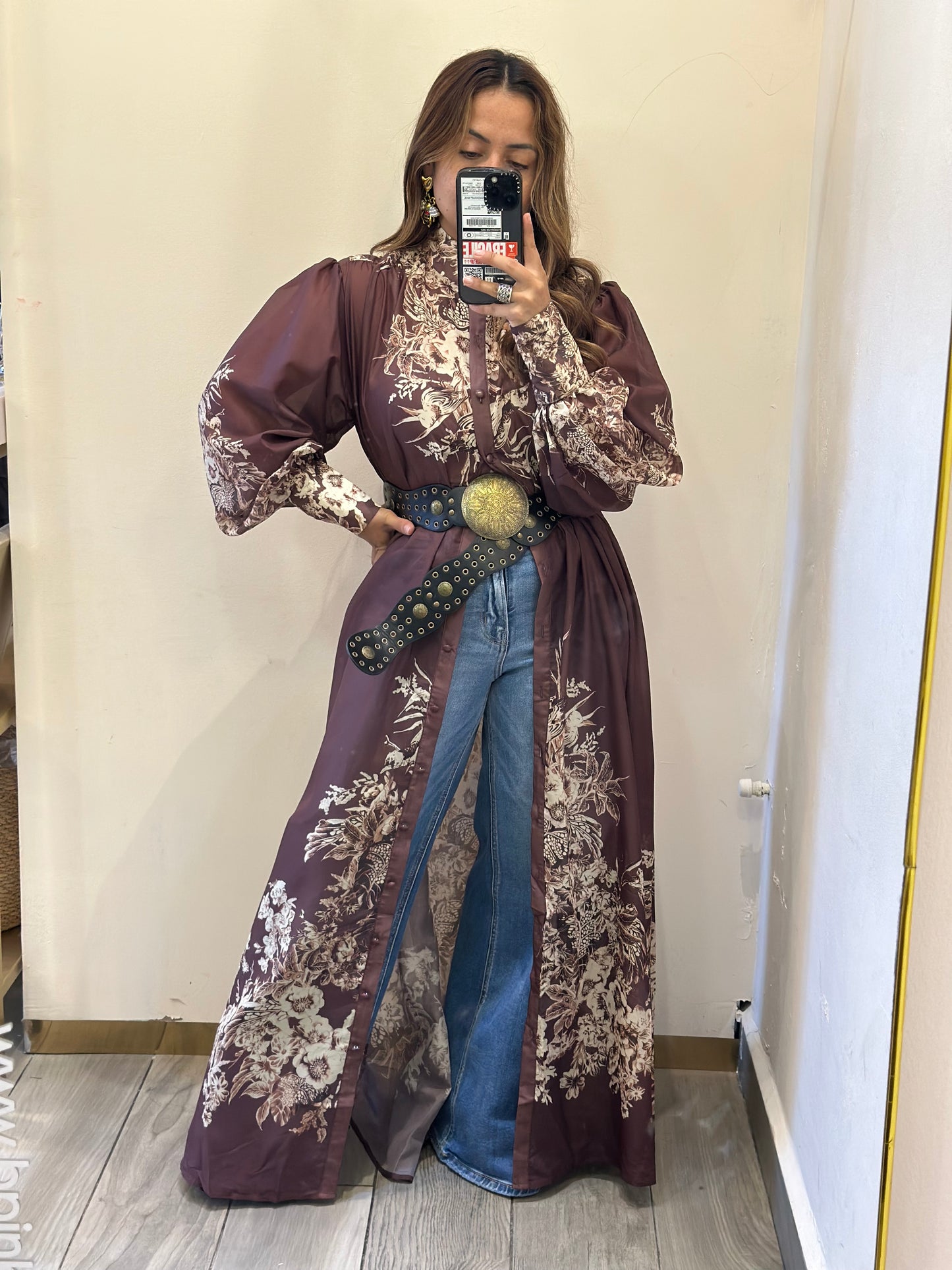 VESTIDO CON CINTO VAQUERO