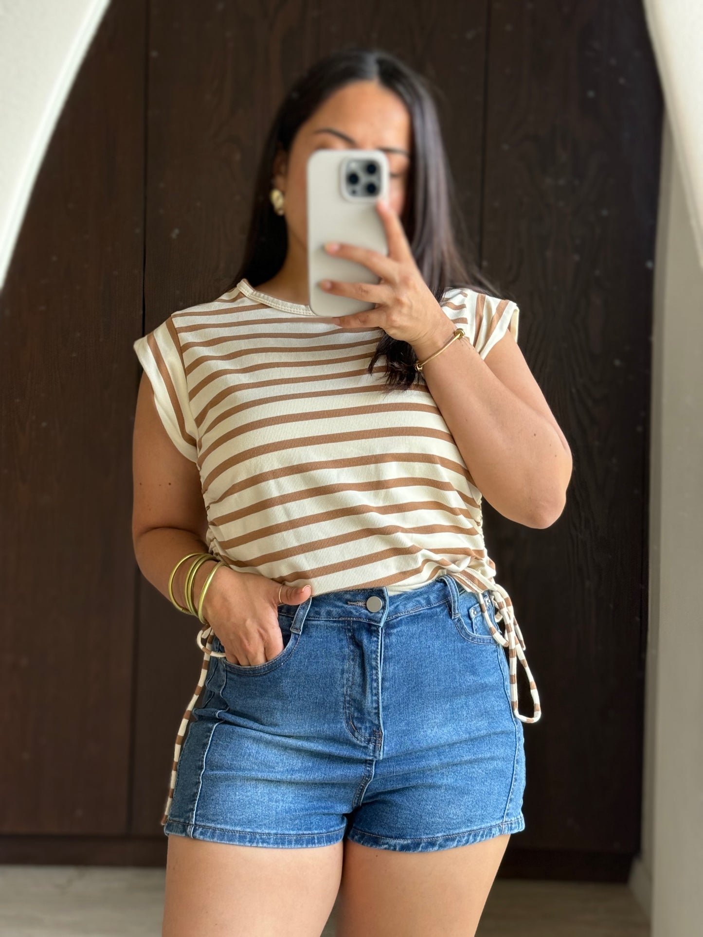 BLUSA RAYAS MANGA SISA TEJIDO