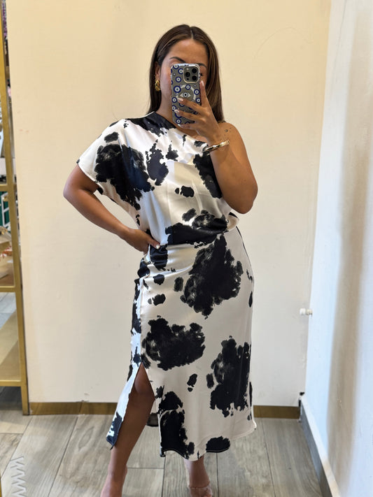 VESTIDO SATIN VACA
