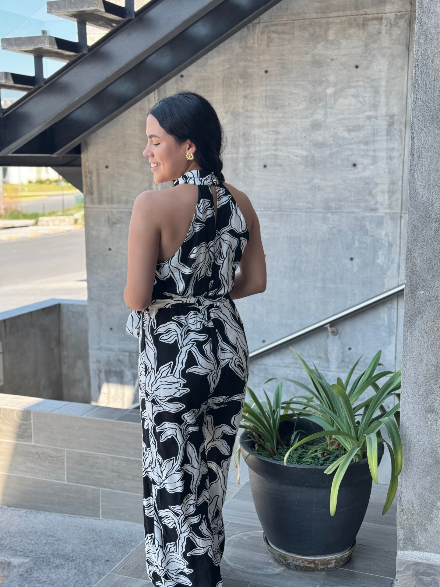 JUMPSUIT HALTER FLORES