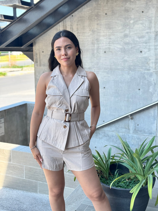 ROMPER FORMAL CHALECO SHORT