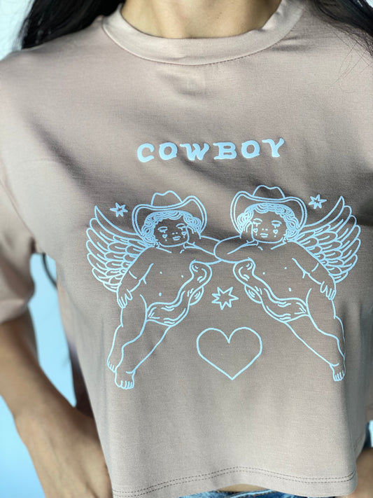 BLUSA CROP COW BOYS