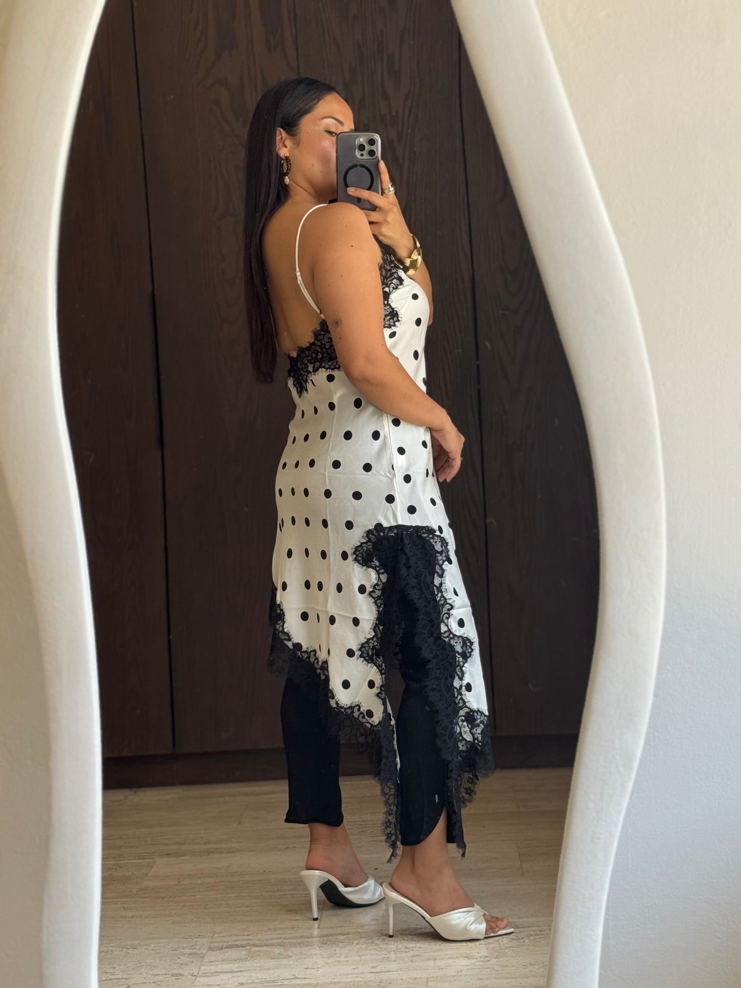 VESTIDO POLKA CON ENCAJE
