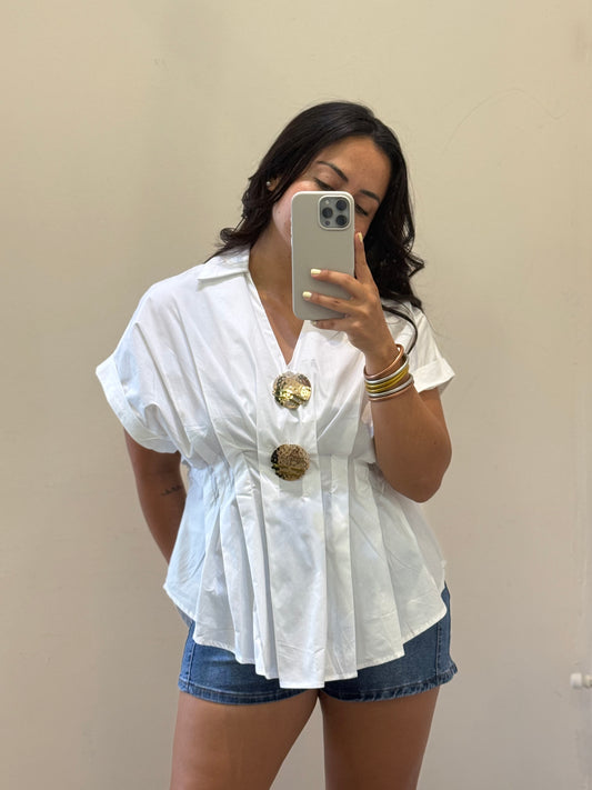 BLUSA BOTONES GRANDES DORADOS