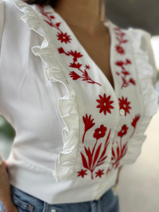 BLUSA BORDADO ROJO
