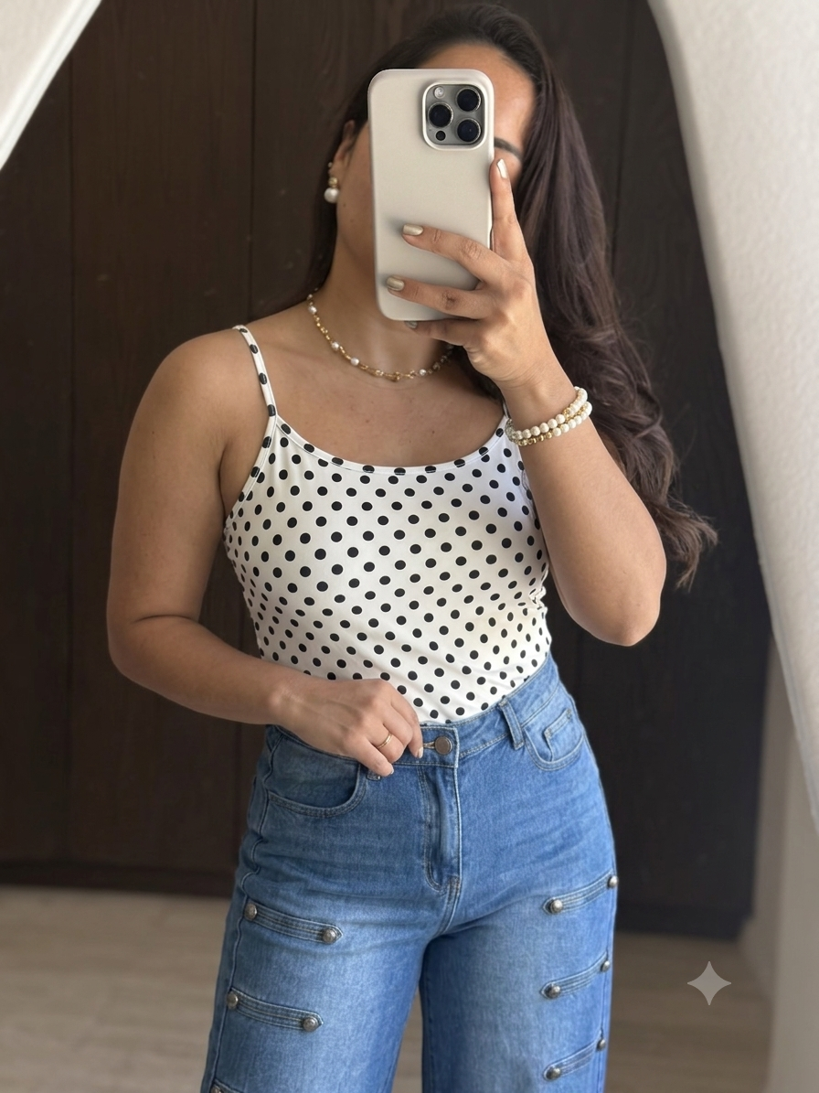 BLUSA POLKAS TIRANTE