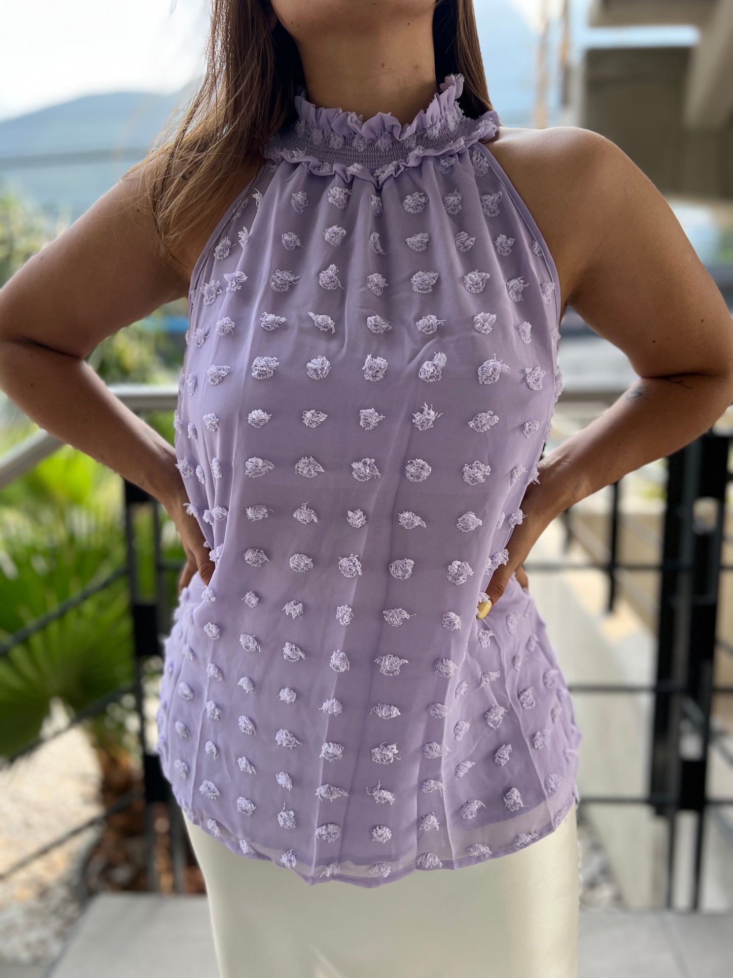 BLUSA HALTER MOTITAS