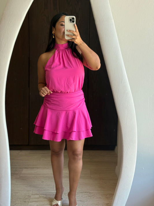 VESTIDO HALTER VOLADOS
