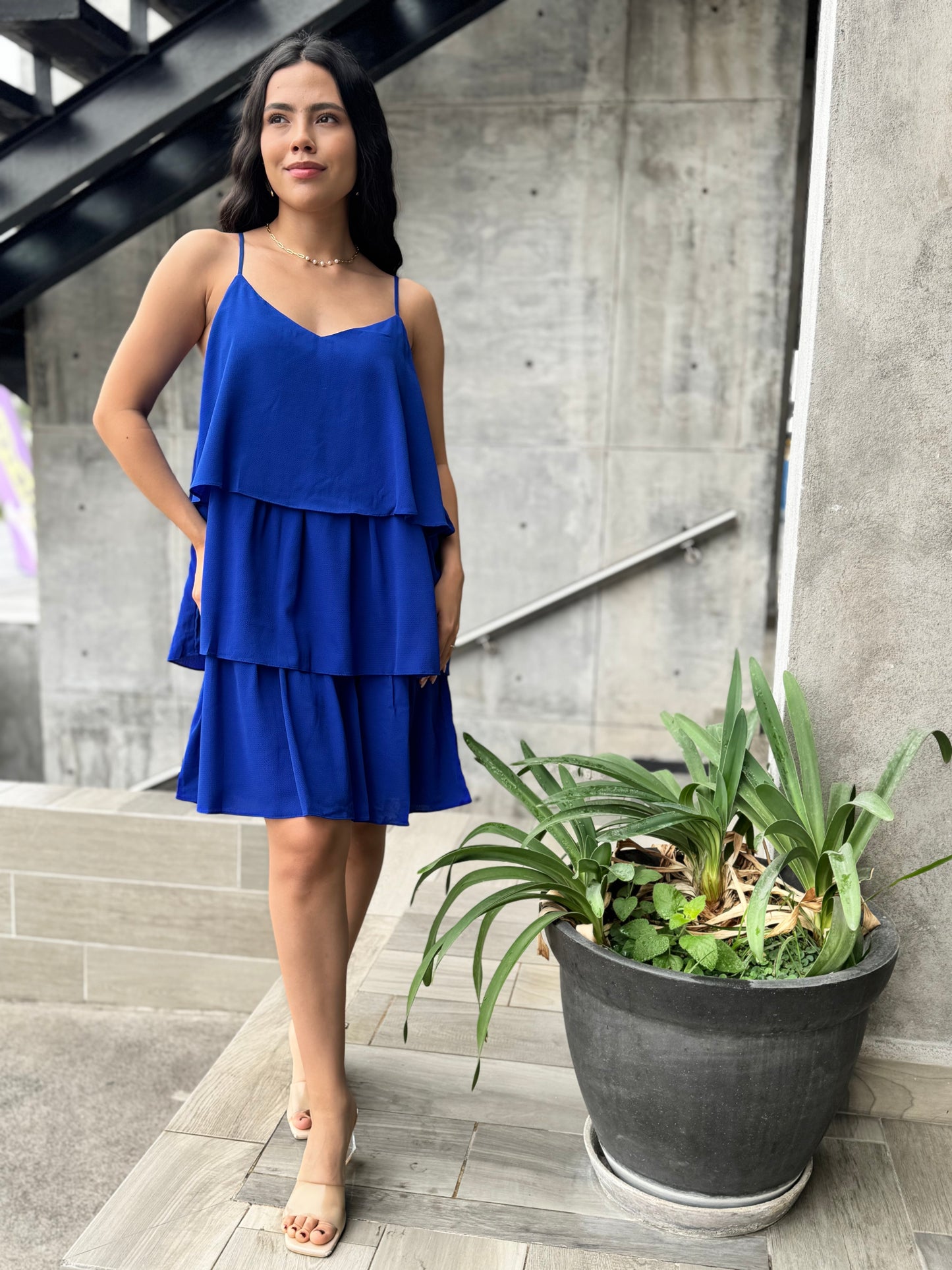 VESTIDO OLANES AZUL