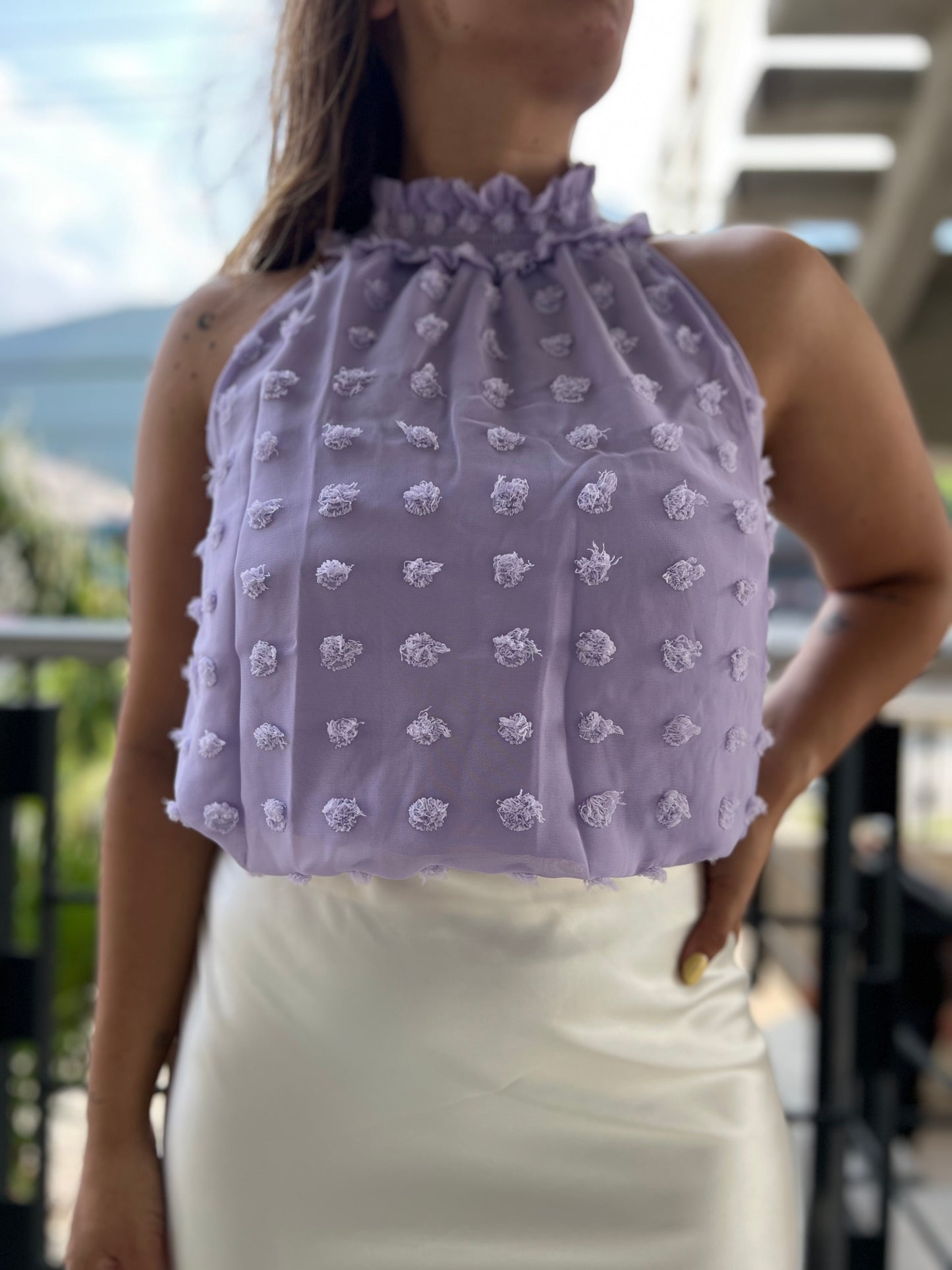 BLUSA HALTER MOTITAS