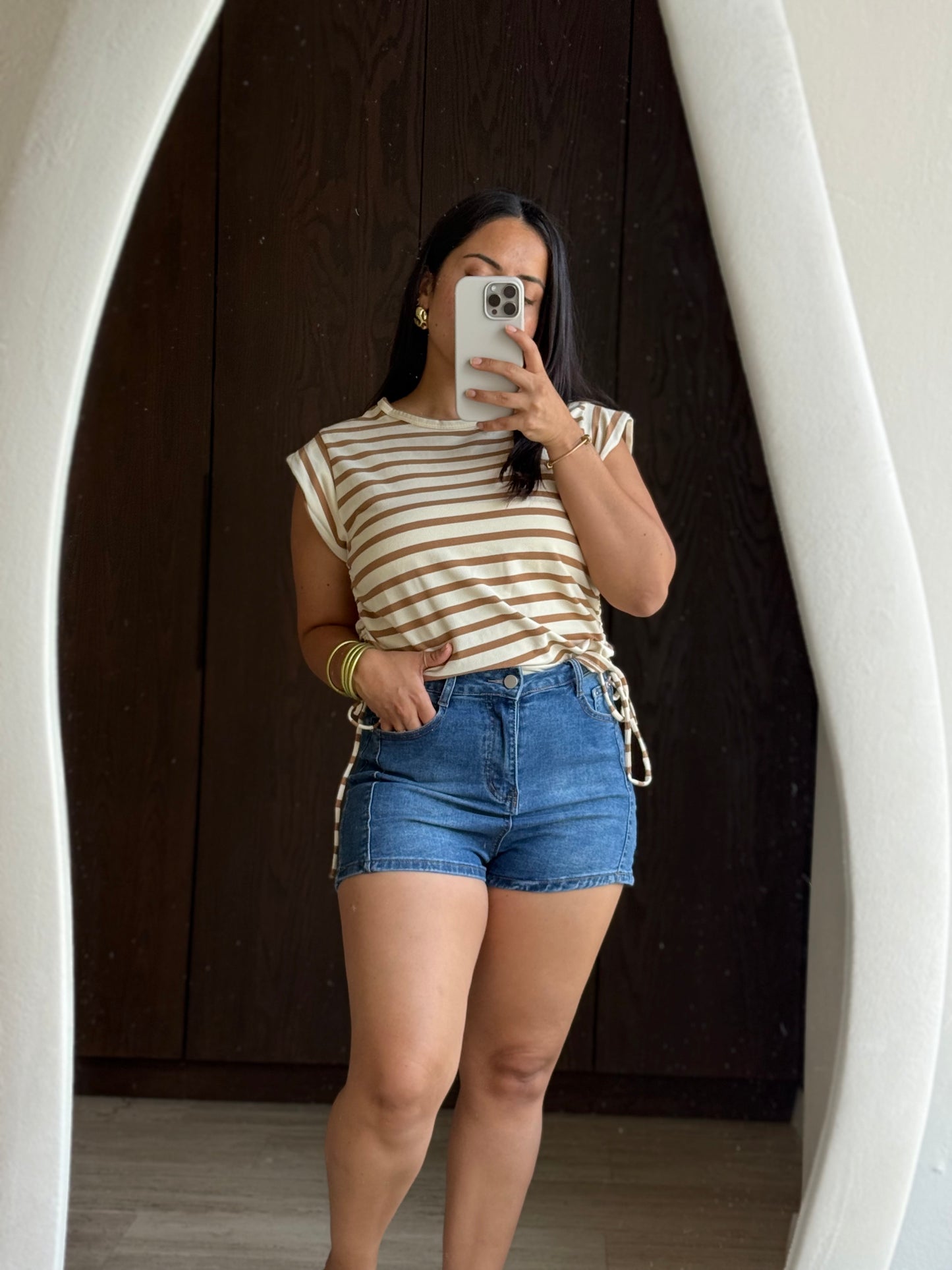 BLUSA RAYAS MANGA SISA TEJIDO