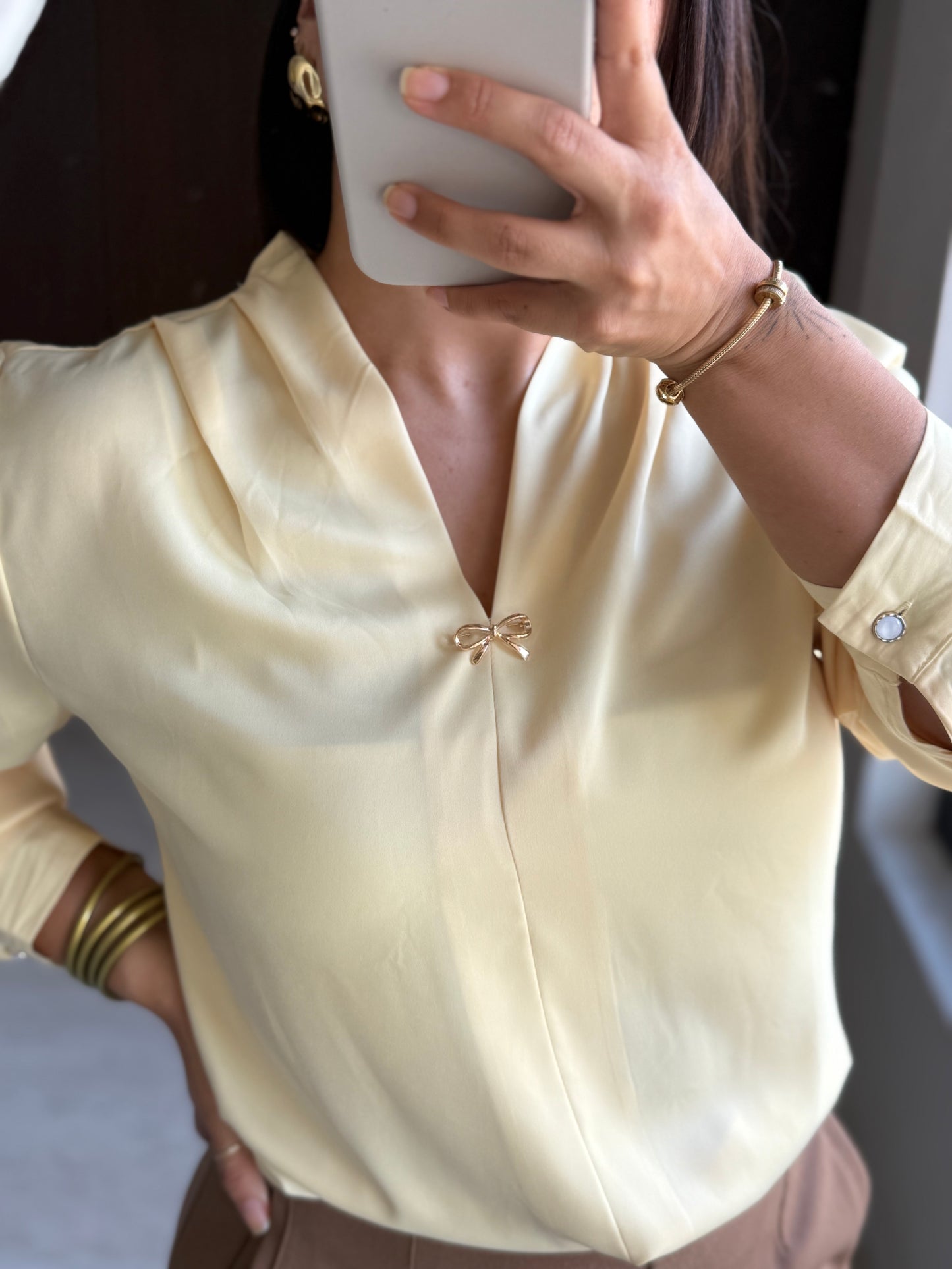 BLUSA MANGA LARGA SATIN