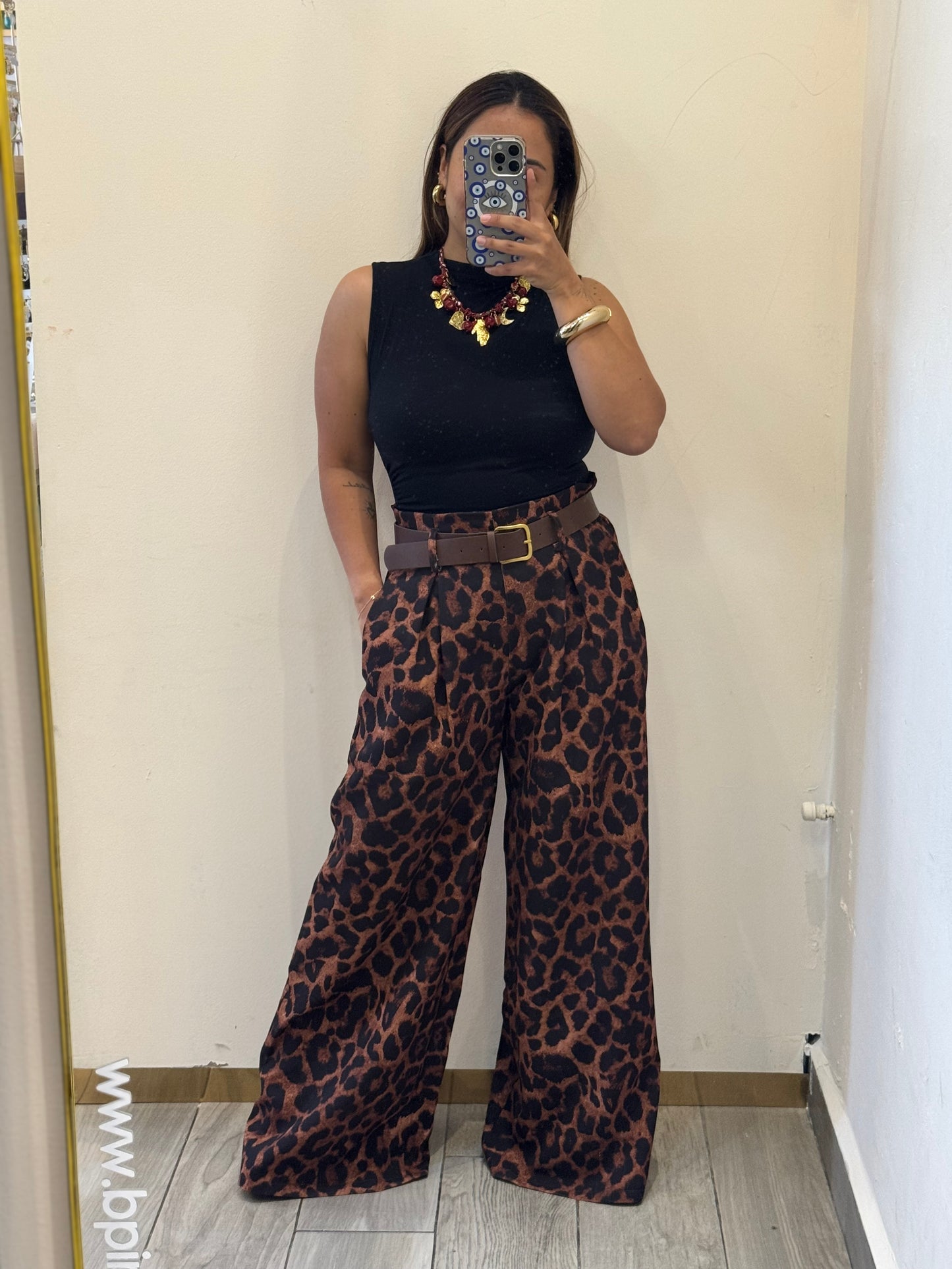 PANTALÓN ANIMAL PRINT CON CINTURON
