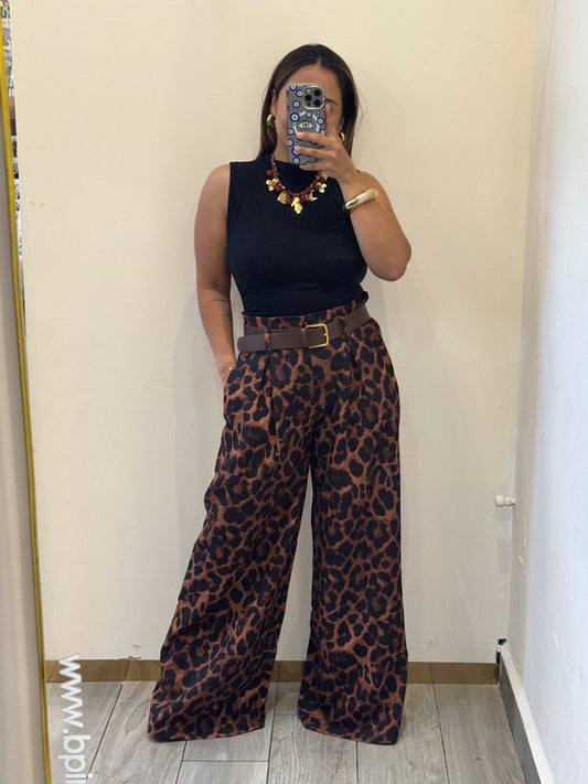 PANTALÓN ANIMAL PRINT CON CINTURON