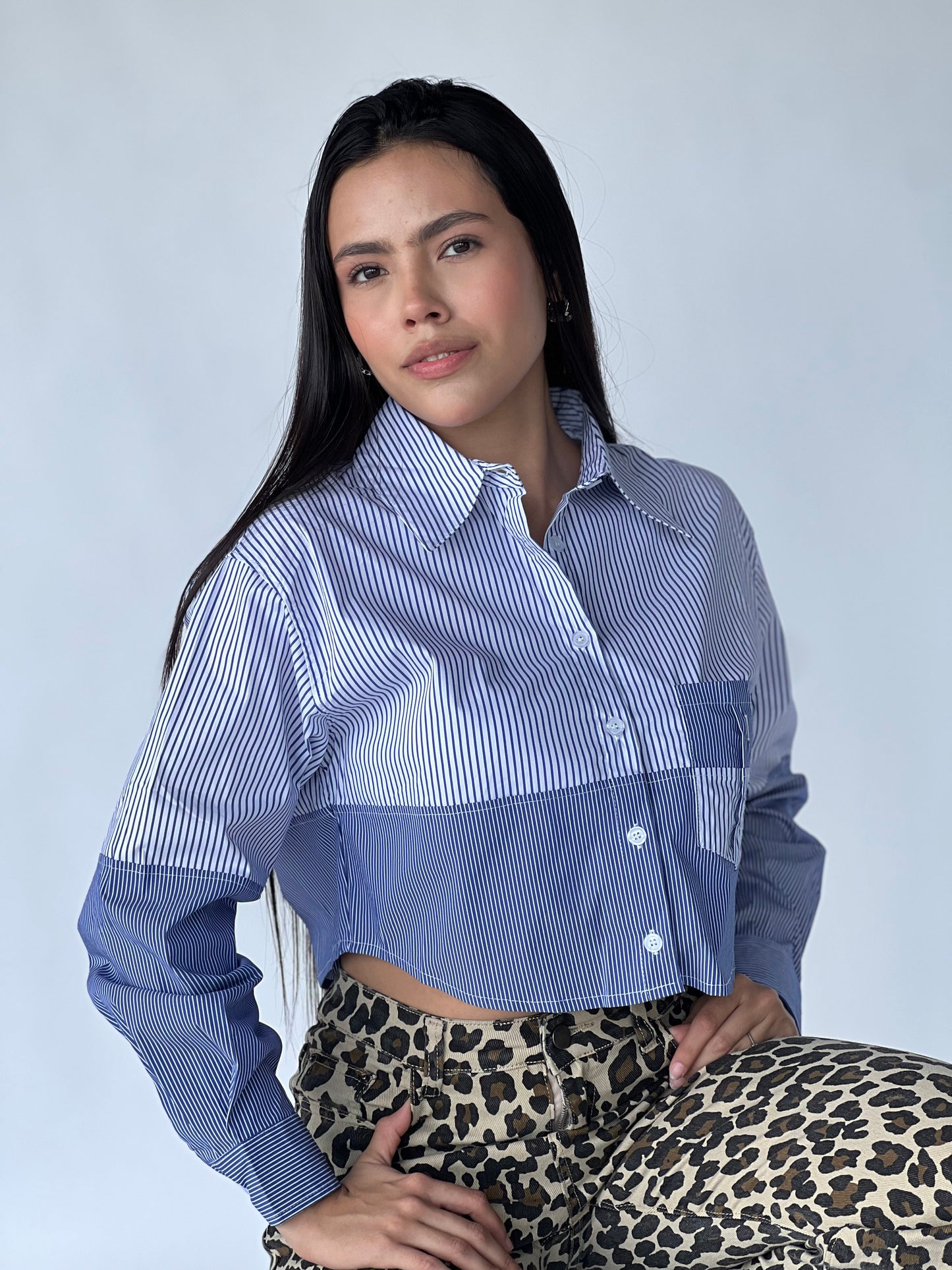 CAMISA CROP RAYAS