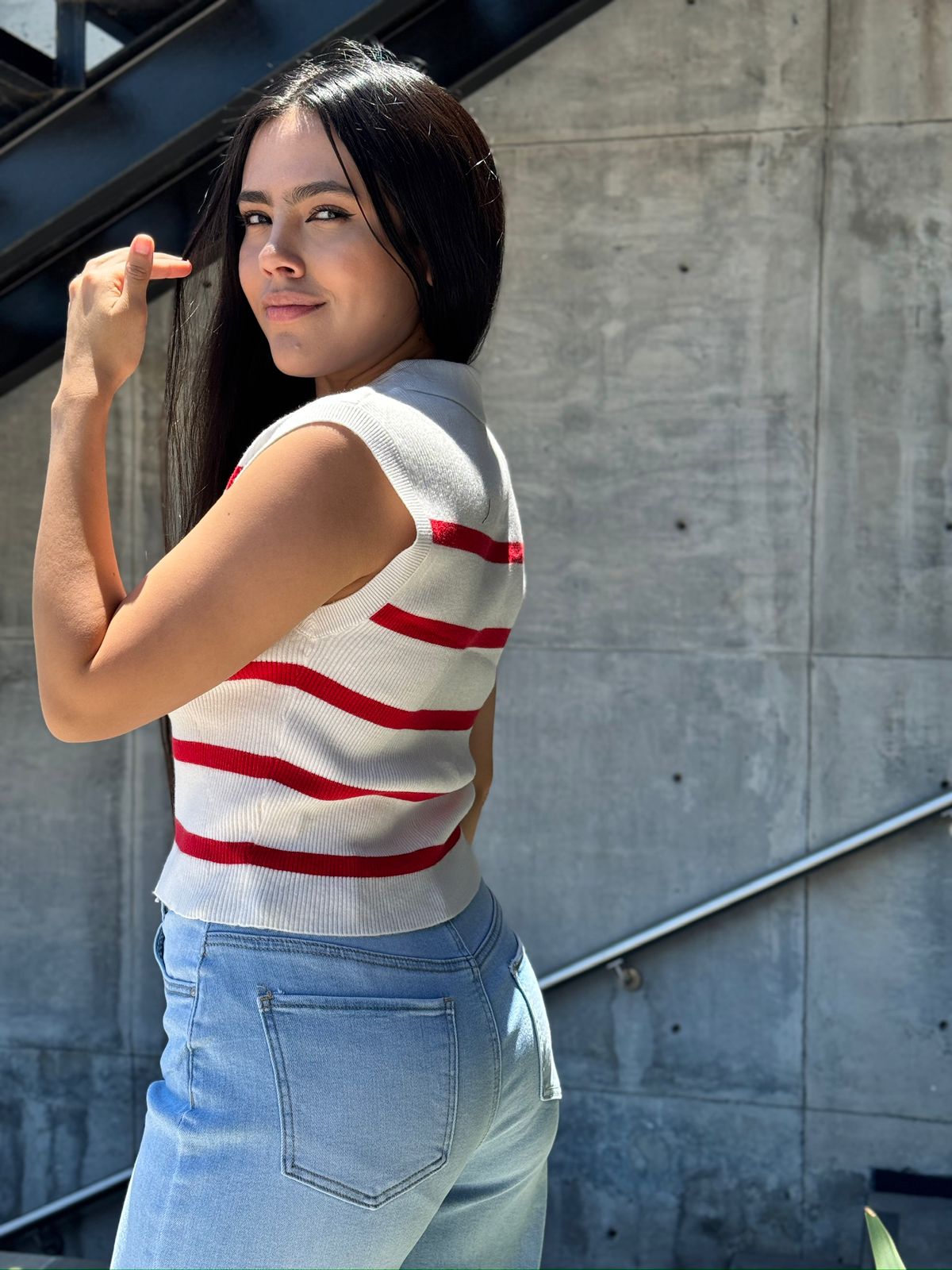 BLUSA DE CUELLO RAYAS